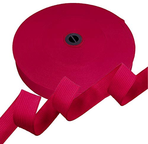 25m Gummiband Gummilitze 20mm flach gestrickt Stretch Elastisch in 19 Farben, Gurtband:516 pink