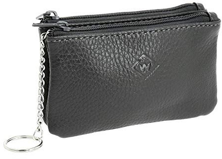 FASHIONGEN - Porte-Monnaie en Cuir à Double Compartiment à Zip, pour Homme et Femme - Gris