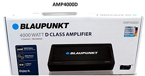 Blaupunkt AMP4000D 4000 Watts Max 1-CH Monoblock Class D Stereo Car Audio Amplifier