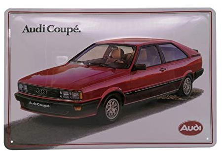 LUCKYLINDE geprägtes Blechschild passend für AUDI Fans, Deko Werkstatt, Garagen Auto Oldtimer Schild 20 x 30 cm (Audi Coupe)