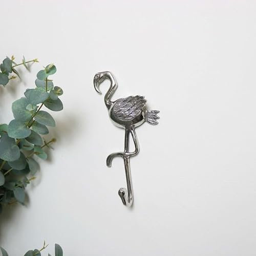 Melody Maison Crochet mural flamant rose argenté