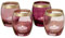 4 STK Windlichter Dunkelrosa Altrosa Gold Farben Hellrosa Kerzenhalter Glas Höhe 9cm Liebe Geschenk Teelichthalter Laternen Gartendeko Tischdeko Hochzeitsdeko