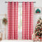 Jubilantex 2 Stück halbtransparente Vorhänge mit weihnachtlichem Büffel-Karo, rot und weiß, kariert, strukturierte Fensterbehandlungen, Bauernhaus-Ösen, Schlafzimmer, 101.6x213.4 cm