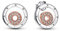 PANDORA Signature Bicolor Logo Kreise Ohrringe aus Sterling-Silber und rosévergoldeter Metalllegierung - Größe: 12,4 mm H/B, 282314C01