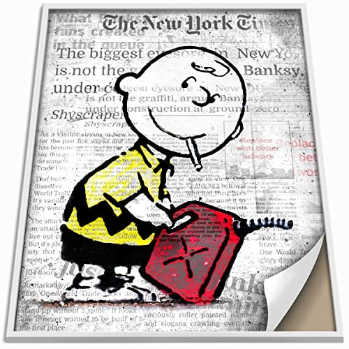 Boikal Collection Banksy Bilder ohne Rahmen Wandbilder XXL Poster Set - Charlie Brown - 1-teilig, 40 x 60 cm - A2