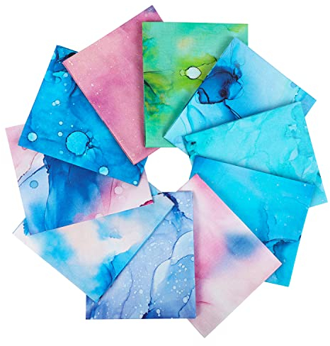 Craftido -24 Optionen- 100% Baumwolle Quiltingstoff Bündel 10pcs Fat Quarters 18x21 (46x53cm) -Mittleres Gewicht 5.2oz- für Quilting, Nähen Projekt, Patchwork, DIY Handwerk - Rainbow Inks