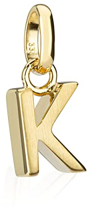 NKlaus Kettenanhänger kleiner Buchstabe K 333 Gelb Gold 9mm Matt Alphabet für Halskette 9532
