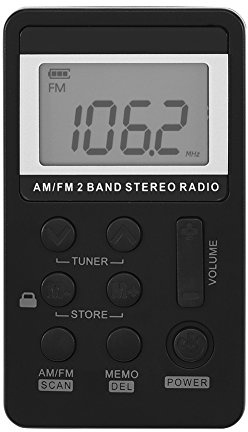 Mini Radio Am FM, Radio de Bolsillo Radio Digital con Batería Recargable con Pantalla LCD Digital, Earphoen, Am FM Radio de Bolsillo Estéreo de 2 Bandas