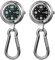 JewelryWe 2pcs Karabineruhr Taschenuhr mit Karabiner Schlüsselanhänger große Schnalle Analog Quarz Uhr für Ärzte Krankenschwestern Sanitäter Köche Schwarz/Grün