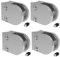 Sellon24® Glashalter 4 Stück Edelstahl Glasklemmen Klemmhalter für Geländer Balkon Rund V2A 40 x 50 x 26 mm + Gummieinlage Set MOD20 (Für Rohr 42,4 + Gummi 8 mm)