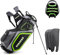 BOBOPRO Golf Stand Bag, Golf Bags with Stand, 14 Way Top Divider Golf Club Bag with 7 Pockets, Cooler Pouch and Rain Hood, Dual Shoulder Straps, Lightweight and Waterproof for Men Women, Black/Green