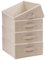 OVAKIA Fabric Storage Box, Foldable Wardrobe Clothes Organiser Boxes with Handle for Shelves Drawer Underwear Bras Socks Toys, Pack of 4, Beige