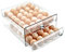 TINGSING 60 Egg Holder for Fridge, Double Layer Egg Storage for Refrigerator with Time Scale, Stackable egg Dispenser for Refrigerator, Clear Egg Container, Space-saving Egg Tray