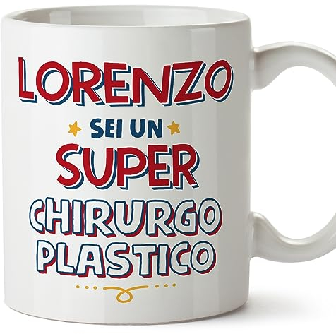 MUGFFINS Tazas Personalizadas para CIRUJANO PLÁSTICO hombre - En Italiano - Sei Super - 11 oz / 330 ml - Regalo Personalizable original y divertido