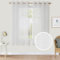 CUCRAF Leinenoptik Voile Vorhänge mit Ösen Gardinen Wohnzimmer Schlafzimmer, Off White, H145 x B140cm 2er Set