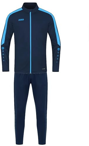 JAKO Kinder Trainingsanzug Polyester Power, Marine/Skyblue, 128