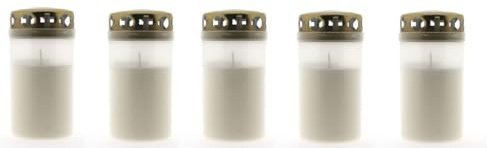 Grabkerzen Nr. 3 mit Gold Deckel - Rot oder Transparent | Dauerbrenner | Tagebrenner | Grablicht | Fridhofskerzen | Trauerkerze | Kerzen | Gedenkkerze (Transparent, 25)