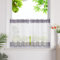 HeichkelL Scheibengardinen mit Streifen Küche Kurzstores Leinenoptik Bistrogardine Kleinfenster Gardine Grau mit Tunnelzug HxB 90x110cm 1 Stück