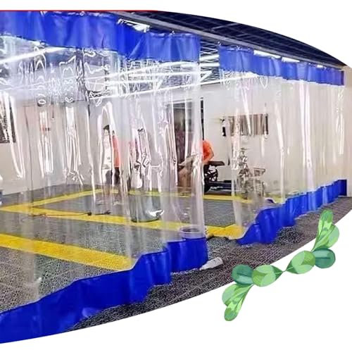 Sonakia Transparente wasserdichte Planen Seitenwände, Outdoor Planen Vorhange Mit Ösen, Durchsichtige Abdeckplane Für Pergola Veranda Terrasse, 0,3mm Trennwand Regenvorhänge,WxH-4.5x2m/14.8 * 6.6ft