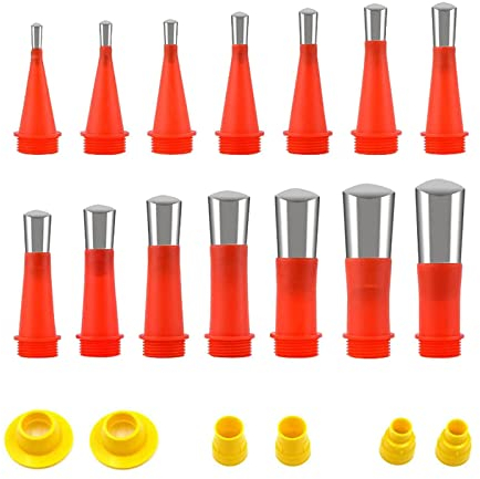 20 Stück Edelstahldüsen Silikon, Edelstahl Dichtungsdüse Silikondüsen,Universeller integrierter Gummidüsen-Werkzeugsatz (20 pcs)