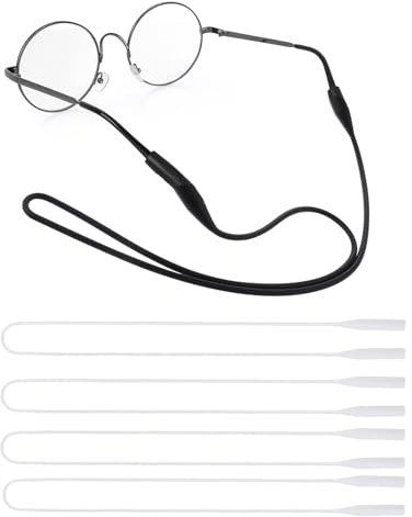 OPUGIT UPIONIC - Cinturino per occhiali in silicone, regolabile, 4 pezzi, in silicone, per uomini e donne, Trasparente, General