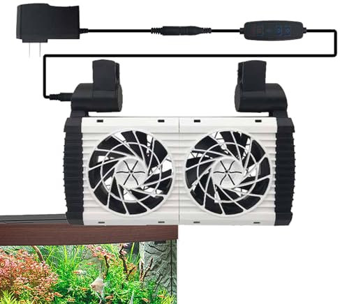 Teksome Enfriador de Acuario, Ventilador de Acuario,Ventilador Enfriador de Agua para Acuario | silencioso de Ventilador de enfriamiento de pecera, Enfriador de Acuario para Acuario de peceras