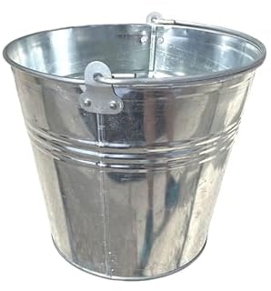 Dekoeimer Zinkeimer Metalleimer Blecheimer Gartendeko, Pflanzeimer, verzinkt Wassereimer, zum Bepflanzen oder Transportieren, Eiskübel Sektkühler (5 Liter)
