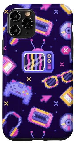 Hülle für iPhone 11 Pro Case Lila Retro Gaming Funky Gamer Vintage Videospiel