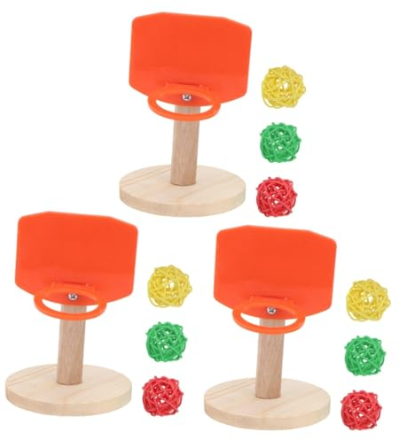 BESPORTBLE 3juegos Juguete Educativo para Pájaros Baloncesto Entrenamiento De Inteligencia para Periquitos y Agapornis Color Aleatorio Accesorio De Diversión para Mascotas