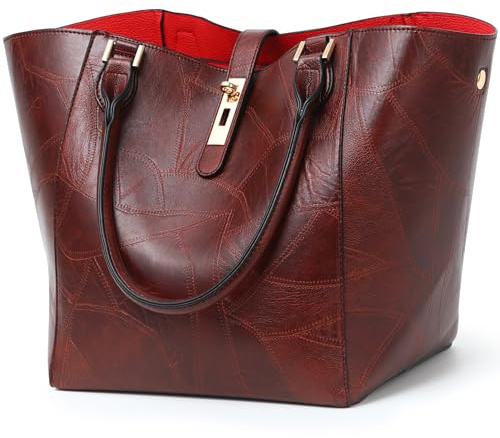 sqlp Shopper Tasche Damen Groß Leder Handtasche for Women Gross Henkeltaschen Big Bag Arbeit Handtaschen für Damen Schultertaschen