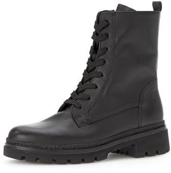 Gabor Damen Combat Boots, Frauen Stiefeletten,Leichte Mehrweite (G),Kurzstiefel,uebergangsschuhe,schwarz (Mel.),43 EU / 9 UK
