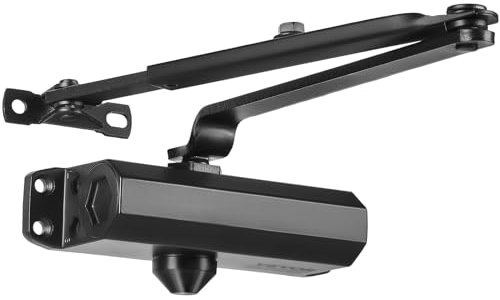 VEVOR Chiudiporta Automatico, Capacità Carico 68kg, Chiudiporta Idraulico con Buffer, Uso Commerciale Residenziale, Corpo in Alluminio Pressofuso per Carichi Pesanti, Installazione Facile, Nero