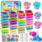 Kit de Fabrication de Slime 32 Couleurs, kit de Fabrication de Slime pour Les Filles, Slime cristallin, Slime Phosphorescent avec Boules de Mousse, Breloques, Paillettes, Cadeaux Jouets pour Enfants