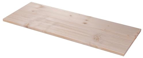 BOOMET · Regalboden Holz Fichte 80cm breit 19mm · 20-50cm tief · Größe 80x25cm (B x T) · 1 Stück · Wandregal Boden Regalbrett Bücherregal Hängeregal Einlegeboden Holzboden Holzregal
