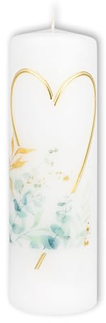 Hochzeitskerze Großes Herz - Gold 250x80mm