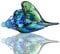 HDCRYSTALGIFTS Figura de concha de cristal grande para centro de mesa, pisapapeles de vidrio soplado a mano