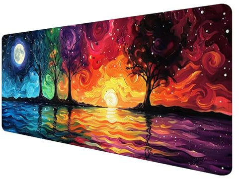 Mauspad XXL, 1200x600mm Gaming Mauspad Baum, XXL Mousepad Groß mit rutschfeste Gummibasis, Mauspad Farbe Wasserdicht & rutschfest, Großer Erweiterter Schreibtischunterlage für Home Office Dekor K-8