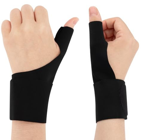 2 pcs Tutore Pollice Destro e Sinistro Elastico, Tutore per Rizoartrosi Mano Guanto Supporto Polso e Pollice per Sollievo per Dolore e Infortuni, Tenosinovite di De Quervain, Tendinite e Slogature