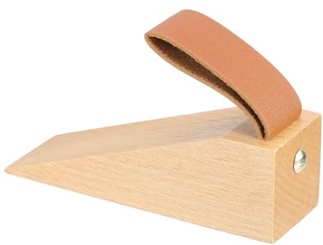 sourcing map Wood Door Stopper, Non-Slip Solid Wood Door Wedges Hanging Door Stopper for 0.2-1.4 Door Bottom Seam House Hotel Cabin