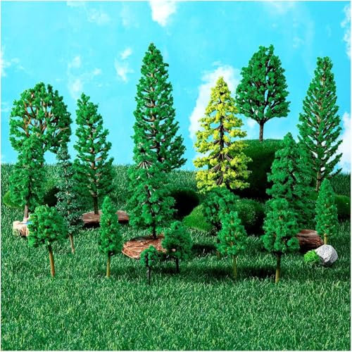 40Pcs Mixed Model Trees, Fake Mini Trees for Crafts,1.2-6 Inch Mixed Model Tree for Diorama Building Model Trees Cake Decorations Train SceneryFairy Garden