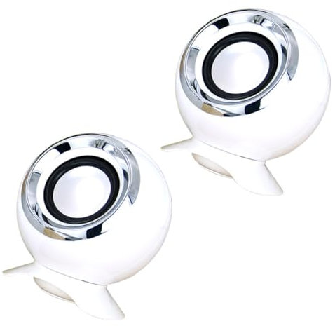 Artibetter 2pcs Usb Computer Speaker Creative Multi-purpose Portable Speaker White