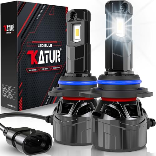 KATUR - Bombilla LED HIR2 (120 W, 30000 lm, 700 % brillo, bombilla HIR2 6000 K, color blanco xenón, Plug and Play, tamaño mini 1:1 9012, 2 unidades)
