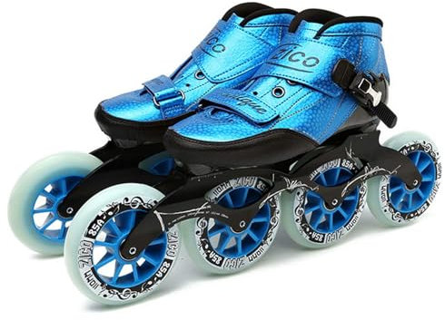 WNFQJJRM Inlineskates, Fitness Inlineskates Herren Damen Profi Rollschuhe, Anfänger Skates Indoor Outdoor-Blue||33
