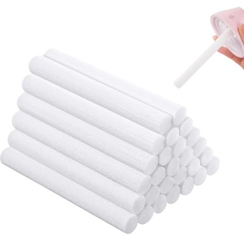 QEDBOJE 20 Luftbefeuchter-Sticks, Aroma Diffusor Nachfüllstäbchen, Baumwollfilter, Filter Ersatzdochte Kit, für Luftbefeuchter, Aroma Diffusor im Büro und Schlafzimmer