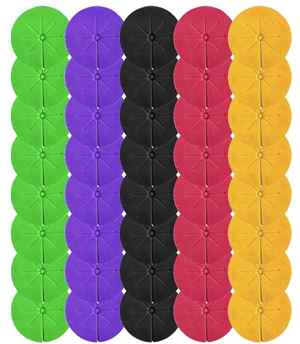 LONGHAO 40 Stück Klonkragen Hydroponik Schwämme Neopren 8 Speichen | Schaumstoff, 5 Farben gemischt, DIY Hydrokultur, für Nettentöpfe, Stecklinge Anzucht, Klonhalsband, Gartenbedarf