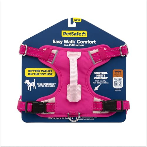PetSafe Easy Walk Comfort No-Pull Dog Harness Full-Body Padding - Better Walks on the First Use - 5 Points of Adjustment Small/Medium, Pink