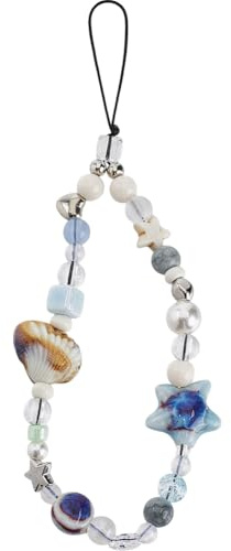 GORGECRAFT Breloque de Téléphone en Perles Style Océan en Résine Acrylique Coquillage Étoile de Mer Perle Étoile Cœur Téléphone Court Lanière Sac Pendentifs Bijoux Accessoires pour Portable