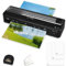 Laminiergerät, 5 in 1 Laminiermaschine mit 15 Stück A4 A5 A6 Laminierfolien, staufrei, Laminator mit Papierschneider und Eckenabrunder, Locher, für Büro, Zuhause, Karte, Menü, Schule