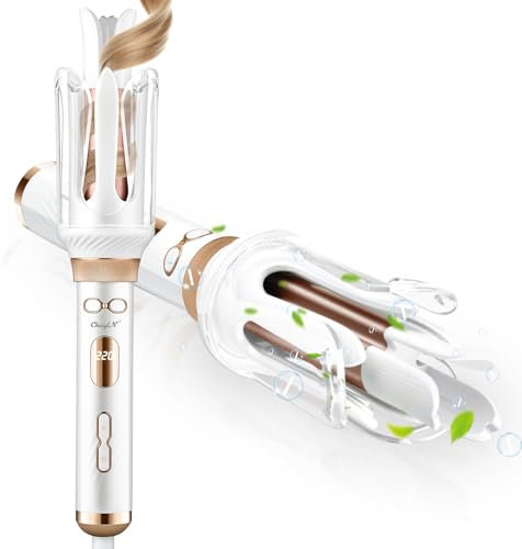 Automatischer Lockenstab, 28 mm große Locken,Negativer Lon Protect Lockenstab mit einstellbarer Steuerung,14-stufige Temperaturregelung,Fünf-Winkel-Magic-Curl-Design,Transparente Thermoabdeckung