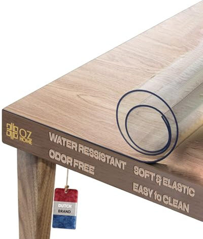 OZ HOME Vinyl Transparente Tischdecke 1,7mm—80X150cm— Schreibtischunterlage Transparent Wasserdicht/rutschfest - PVC Tischdecke Durchsichtig Kratzfest/Hitzebeständig, Outdoor Tischdecken, Table Cloth
